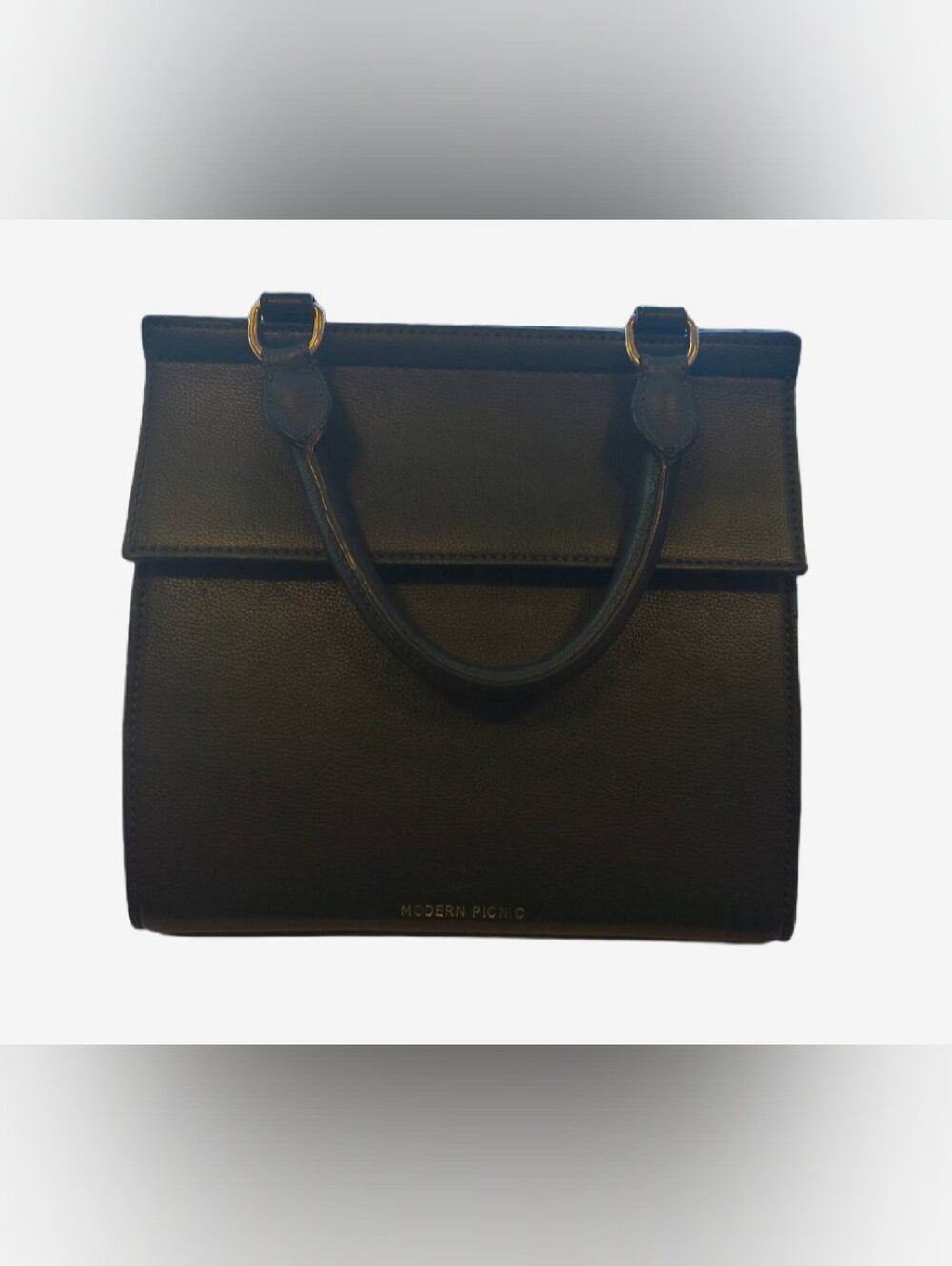 Modern Picnic The Luncher Olive Green Vegan Leather Insulated Lunch Bag